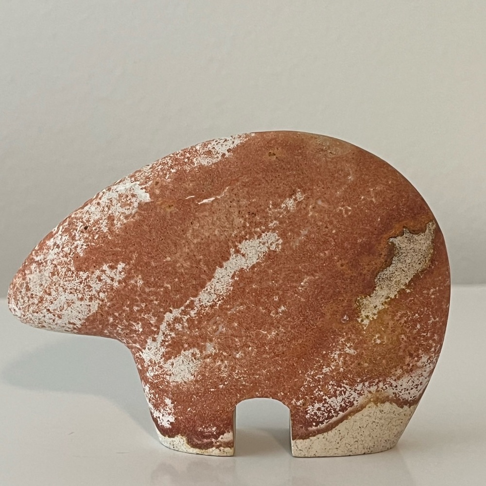 SANDSTONE ZUNI FETISH BEAR NATIVE SOUTHWESTERN FIGURINE STATUE DECOR - Picture 3 of 10